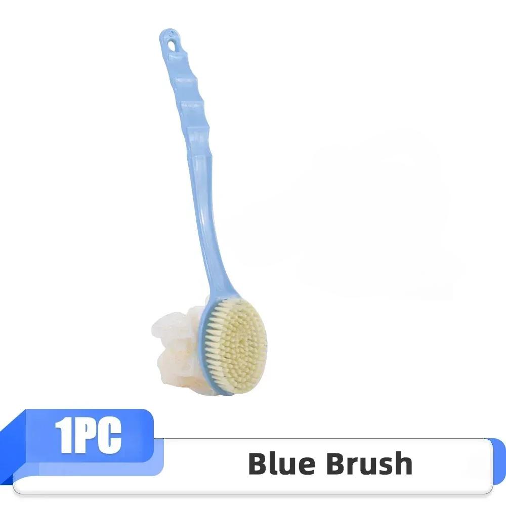 Bathroom Body/back Brush, Soft Hair Double-sided Massage Bath Brush, Clay Floor Scrubber,2-in-1 Long Handle Bath Brush with Hook