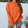 Women's Loose Sports Round Neck Sweatshirt Long Sleeve Casual Top Pullover Sweatshirt