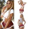 Women Sexy Lingerie Schoolgirl Student Uniform Cosplay Underwear Dress Lace