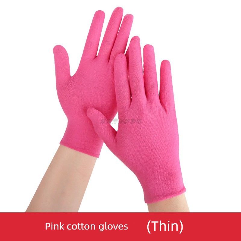 

Pink Cotton Gloves for Women Only Thin Breathable Not Stuffy Cycling Work Sun Protection Anti-Slip Cotton Thread Gloves Ladies thin cotton gloves [pink] 5 pairs L