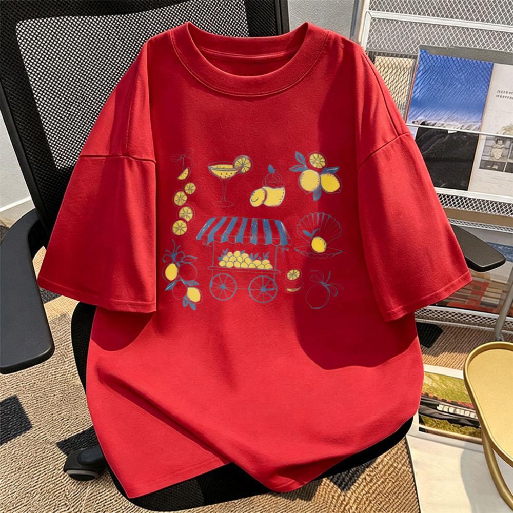 Lemonade Stand T-Shirt Lemons Cocktail Summer Graphic Tees Citrus Fruit Market Coastal Vacation Unisex Streetwear Cotton Tops