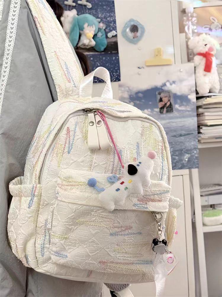 Soft-Girl Pastel Backpack - Cute, Compact School Bag for Female College Students