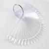 50pcs False Nail Tips Fake Nail Art Fan Shaped Palette Card Display Acrylic Practice Color Chart For Nail Polish With Ring Clear