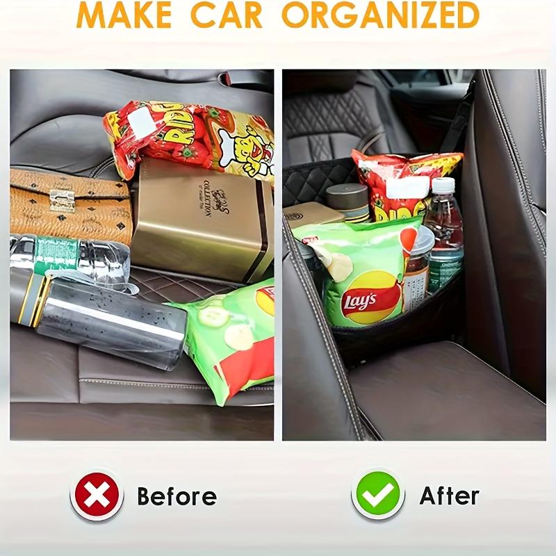1PC Car Seat Back Storage Bag Large Capacity PU Leather Center Console and Armrest Box Storage Bag