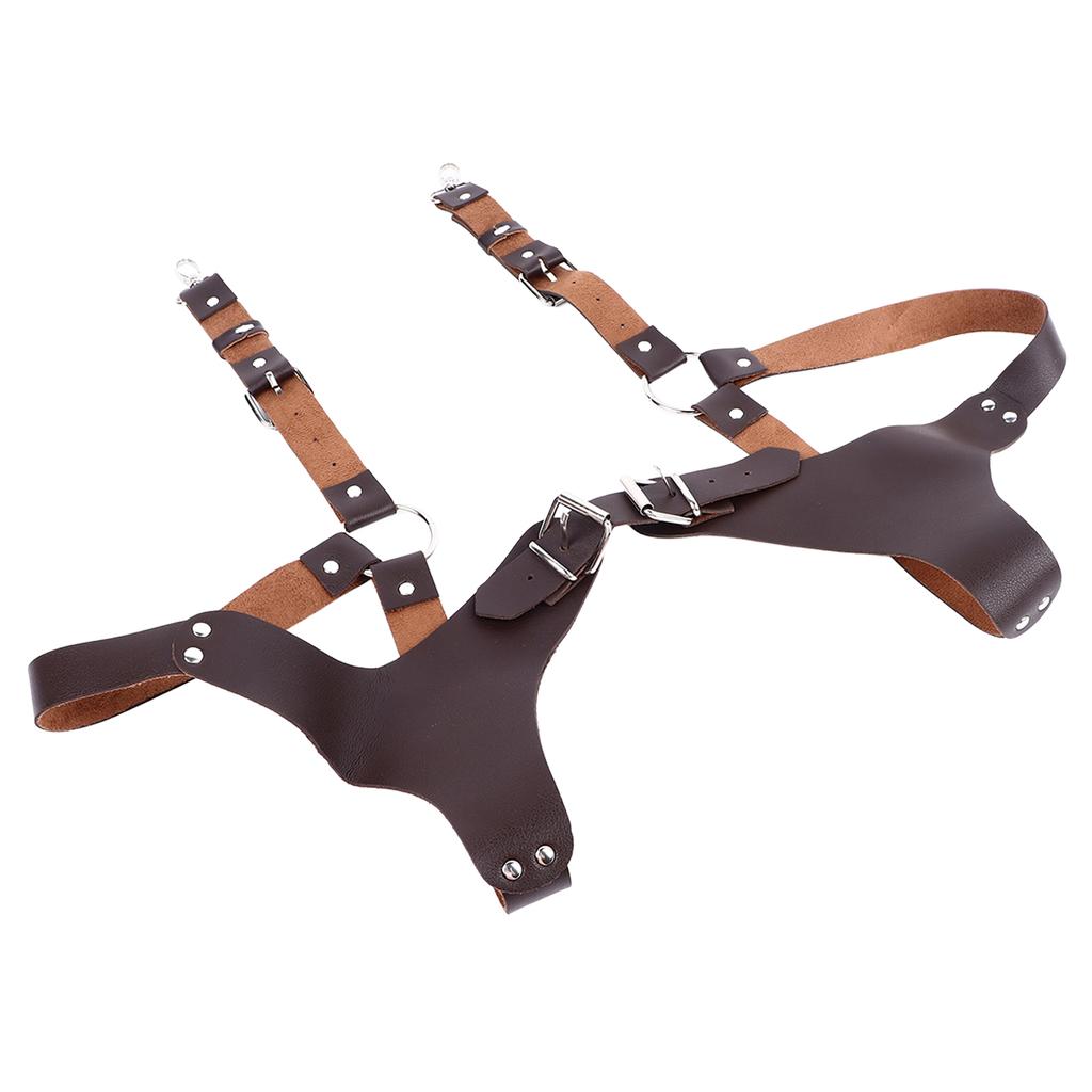 Men Suspenders Adjustable Sturdy Vintage Style PU Leather Renaissance Men Suspenders for Parties