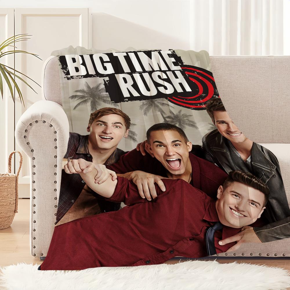Band Big Time Rush Blanket Plush Nap Sofa Rug for Living Room Warm Office Bedroom Birthday Home Travel Kid Gifts