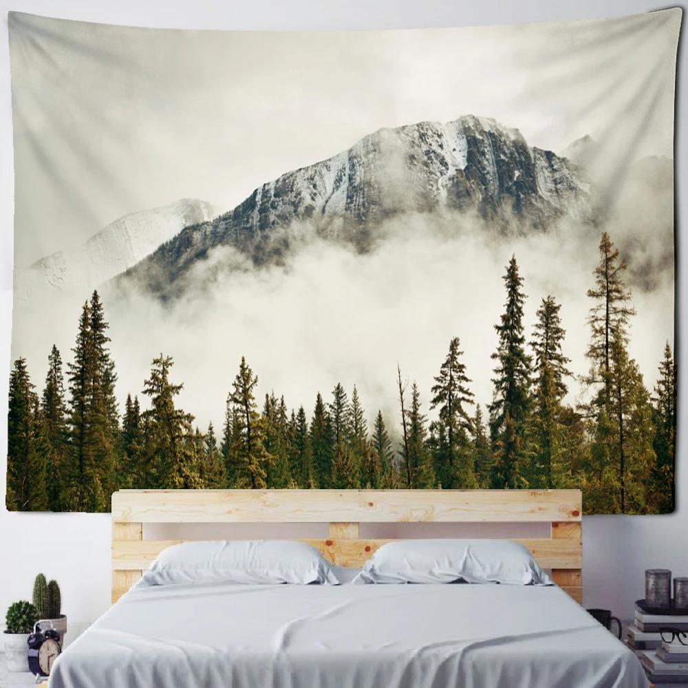 Mountain And River Impression Painting Tapestry Wall Hanging Psychedelic Hills Natural Scenery Witchcraft Hippie Home Decor