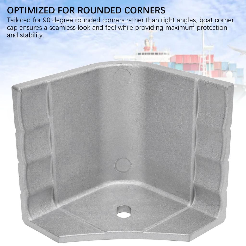 Pontoon Corner Cap 2 Pack Boat Corner Cap Heavy Duty Aluminum Rustproof Top 3 1/8in To 3 3/16in 2 Pack for 90 Deg Rounded Corner