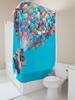Colorful Balloons House Shower Curtain Dreamy Sky Design Waterproof Fabric Bathroom Decor Unique Artistic Print Elevate Space