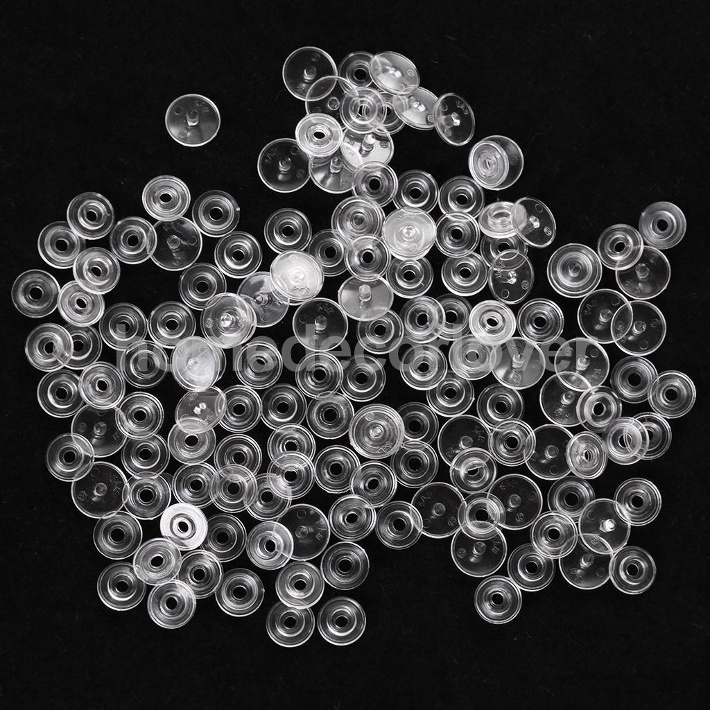 50 Set Clear KAM Resin Snap Buttons Plastic Snaps Fasteners Press Studs Size 16 T3 Caps