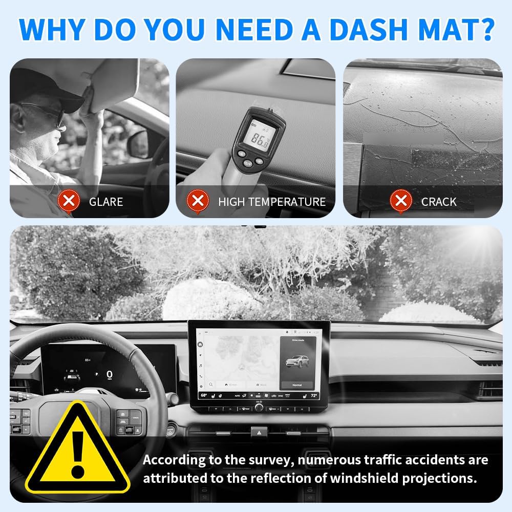 Car Dashboard Cover Mat for Toyota RAV4 2026 Interior Accessories Custom Flannel Material Non-Slip Dash Board Covers Sunshade Windshield Anti Glare