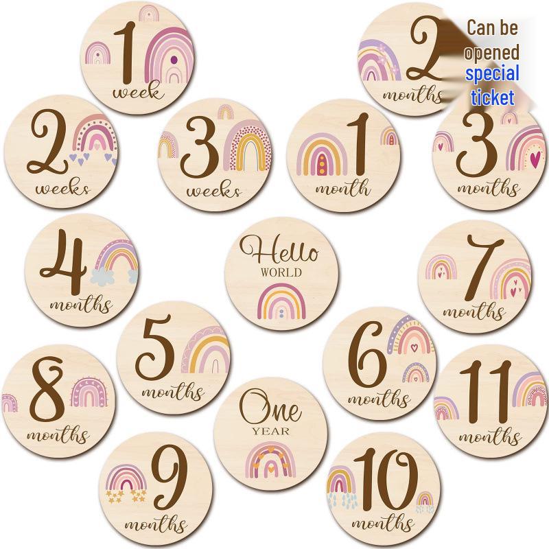 Wooden Newborn Milestone Sign: Baby Photography Prop for Monthly Memories