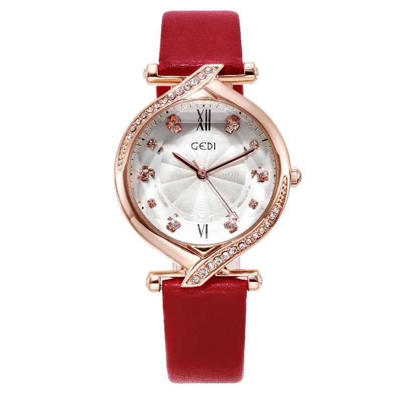 Light Luxury Diamond-Encrusted Watch Women'S Niche High-End Guangzhou Watch Retro Belt Quartz Watch