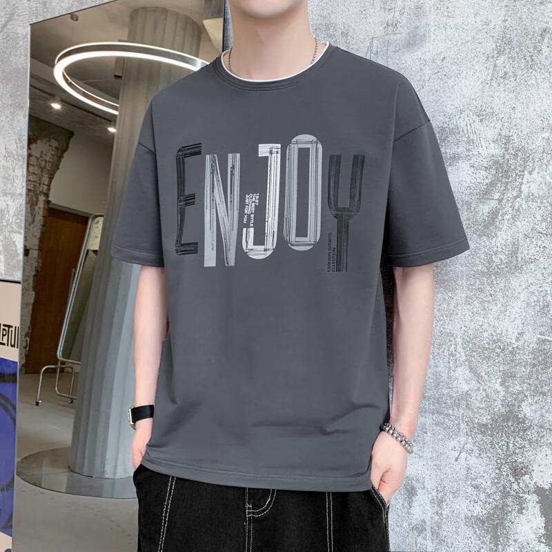 JIAOXIU Trendy Graphic Print Loose Short Sleeve T-Shirt