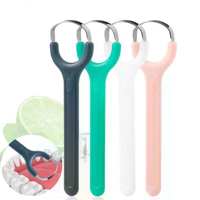 Stainless Steel Tongue Scraper Set For Adult Ergonomic Metal Tongue Cleaner Oral Brush U-Shape Easy To Clean Reduce Bad Breath