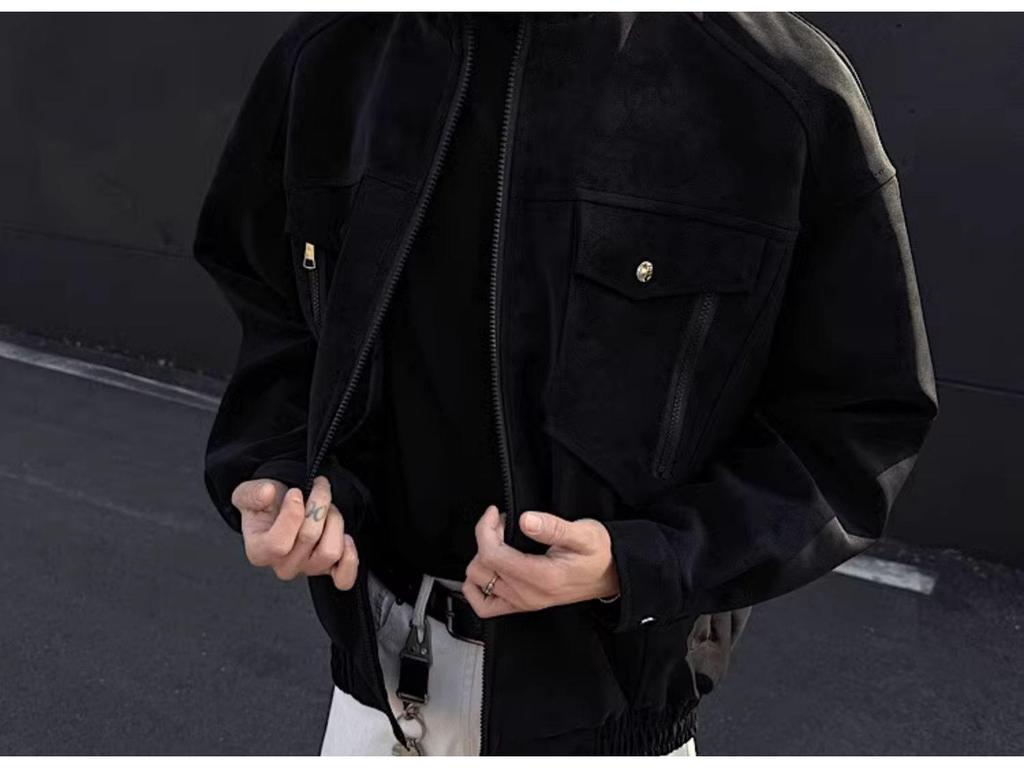Men's PU Leather Jacket - High-End Retro Stand-Up Collar for Spring & Autumn