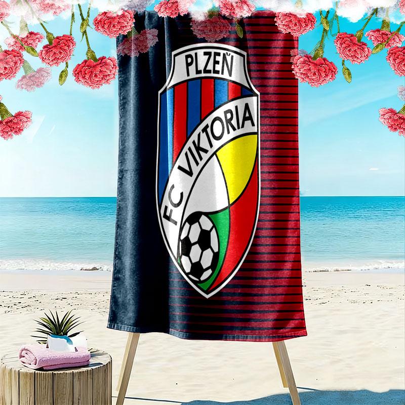 FC Viktoria Plzeň Print Beach Towel, Large Soft Quick Dry Towel for Beach Camping Swimming