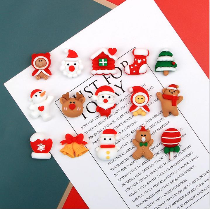 12pcs Cartoon Creative Christmas Gifts Santa Claus Refrigerator Magnets Magnetic Clasp Personality Magnet Magnet Home Decore