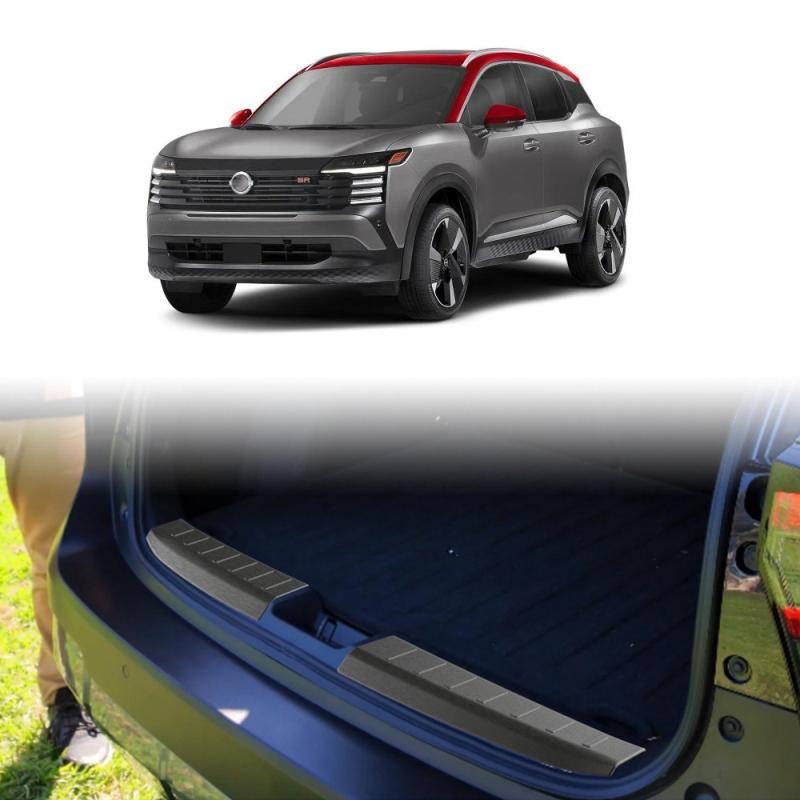 For Nissan Kicks 2025 2026 stainless steel Built-in Rear Bumper Protector tailgate door Sill Trunk Tread Plate Trim Accessories
