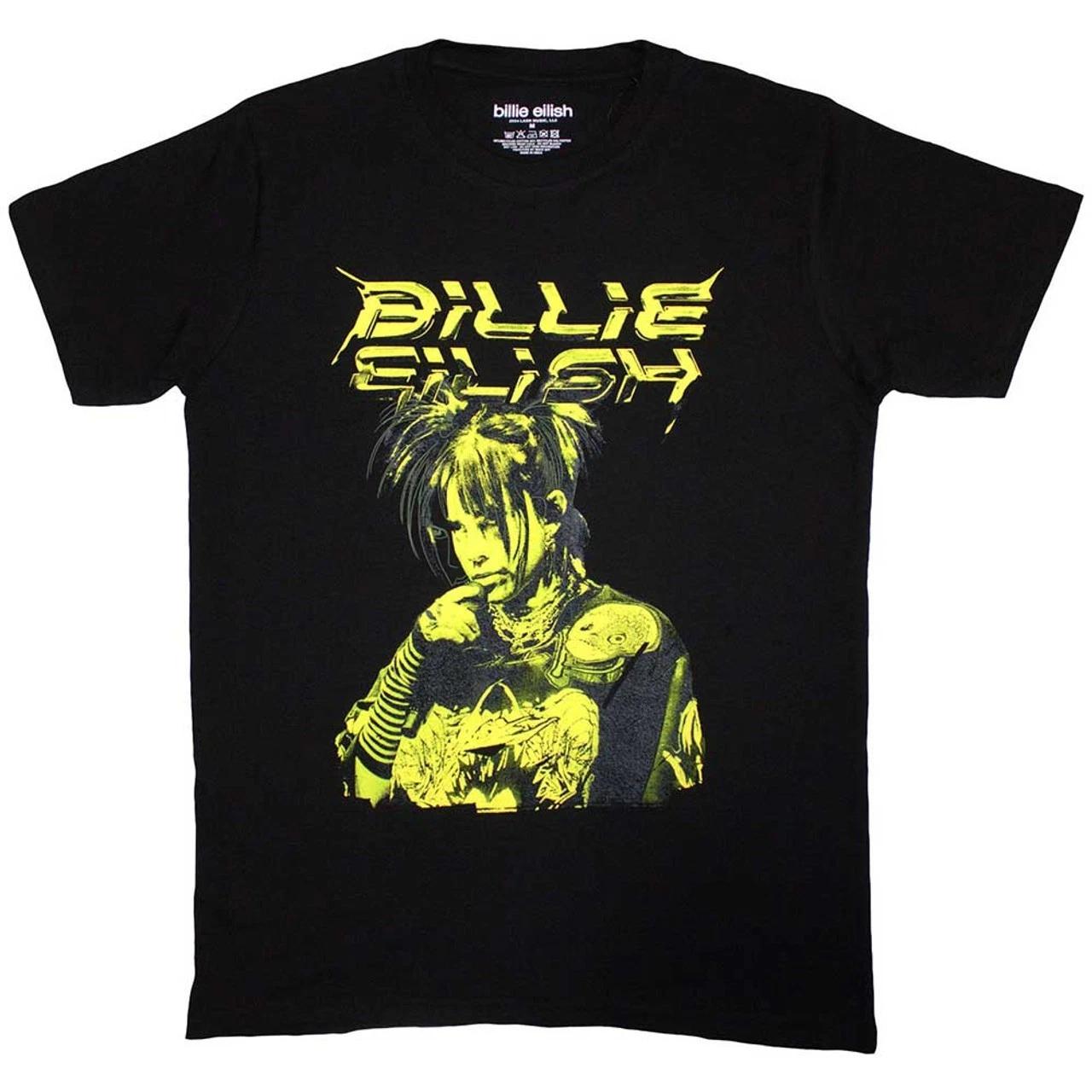 Billie Eilish T-Shirt Illustration Band Official New Black XL