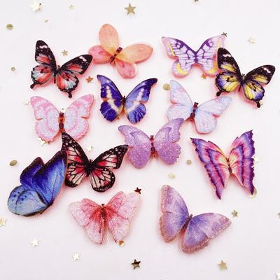 10 Stück Filzstoff, glitzernde Pailletten, bunte Schmetterlings-Applikationen zum Nähen
