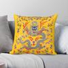 Chinese Empress Dragon Square Pillowcase Polyester Linen Velvet Pattern Zip Decorative Sofa Cushion Cover Wholesale X