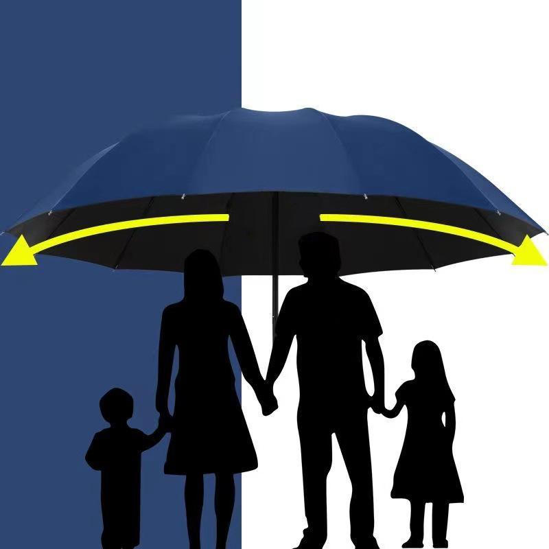 Parapluie pliant manuel polyvalent à 12 baleines pour hommes et femmes, renforcé, résistant à la pluie, protection solaire