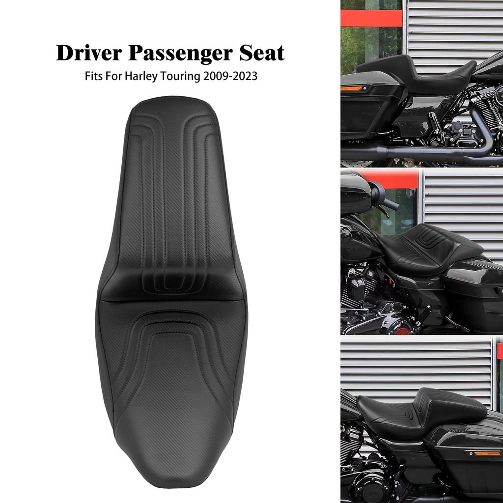 Motorcycle Two-Up Driver Passenger Seat Front Rear Cushion For Harley Touring Street Electra Glide Ultra Road Glide FLHR 2009-23