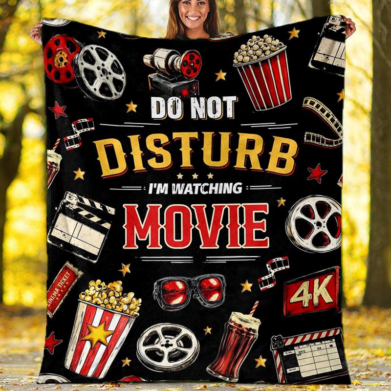 

Movie Night Fleece Printed Flannel Blanket, Warm Soft Throw Sofa Bed Blanket 80cm x 120cm