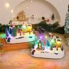Resin Christmas Music Box With Duals Light Sound Functions Easy To Display Desktop Decoration Party Supplies
