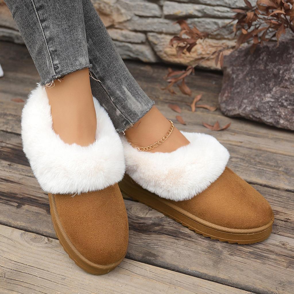 Fashion 2025 Winter Warm Women's Thick Bottom Snow Boots Large Size Round Toe Warm Cotton Comfortable  Ankle Boots for Women