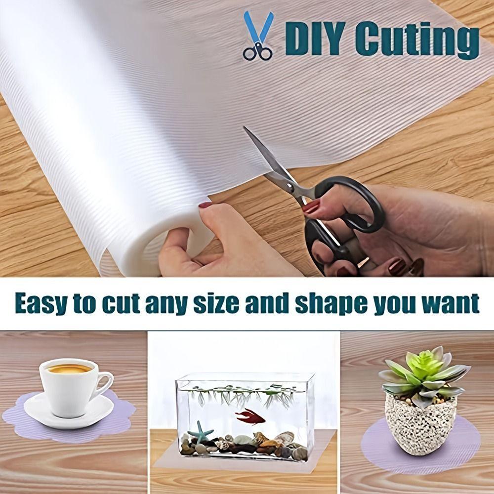 1 Roll Washable Non-Slip Mat Cabinet Liner  For Cabinet Shelves Refrigerator Storage Desks