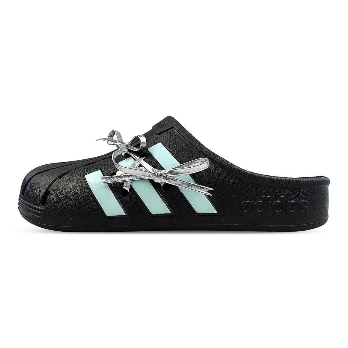 Adidas ADILETTE CLOGS Abrasion Resistant Closed Toe Slippers Unisex Black Green GZ5886(Team1311-) 37