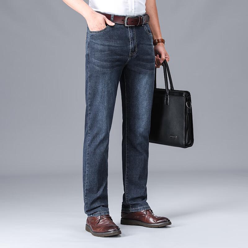 

Мужские YILITENG 2024 Модные Эластичные Джинсы прямого кроя из денима 42