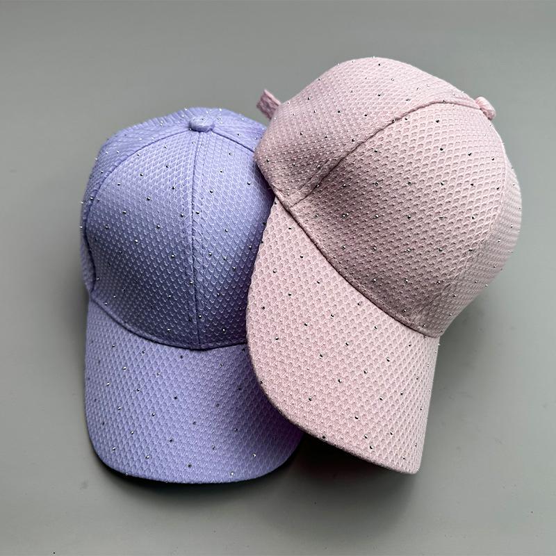 New Flash Rhinestone Simple Streetwear Women Baseball Hats Cotton Sunscreen Female Personality Fashion Hip Hop Snapback Caps