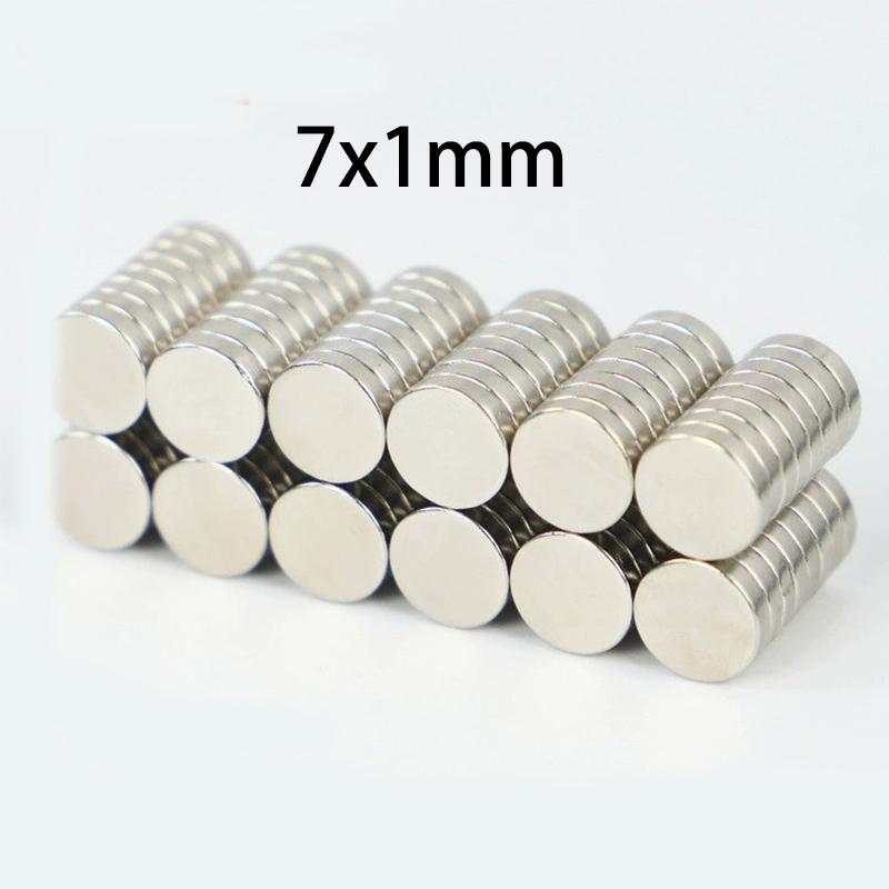 10/20/50pcs 7mm x 1mm Thin Powerful Magnets, Wide Surface Round Disc for DIY, Models, Repairing Sunglasses