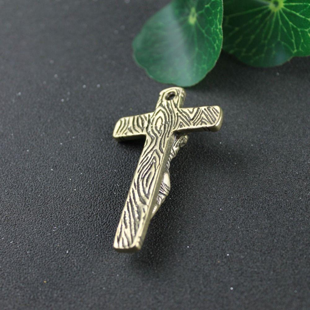Cross Shape Jesus Statue Keychain Handmade Chapel Hanging Ornaments  Anniversary