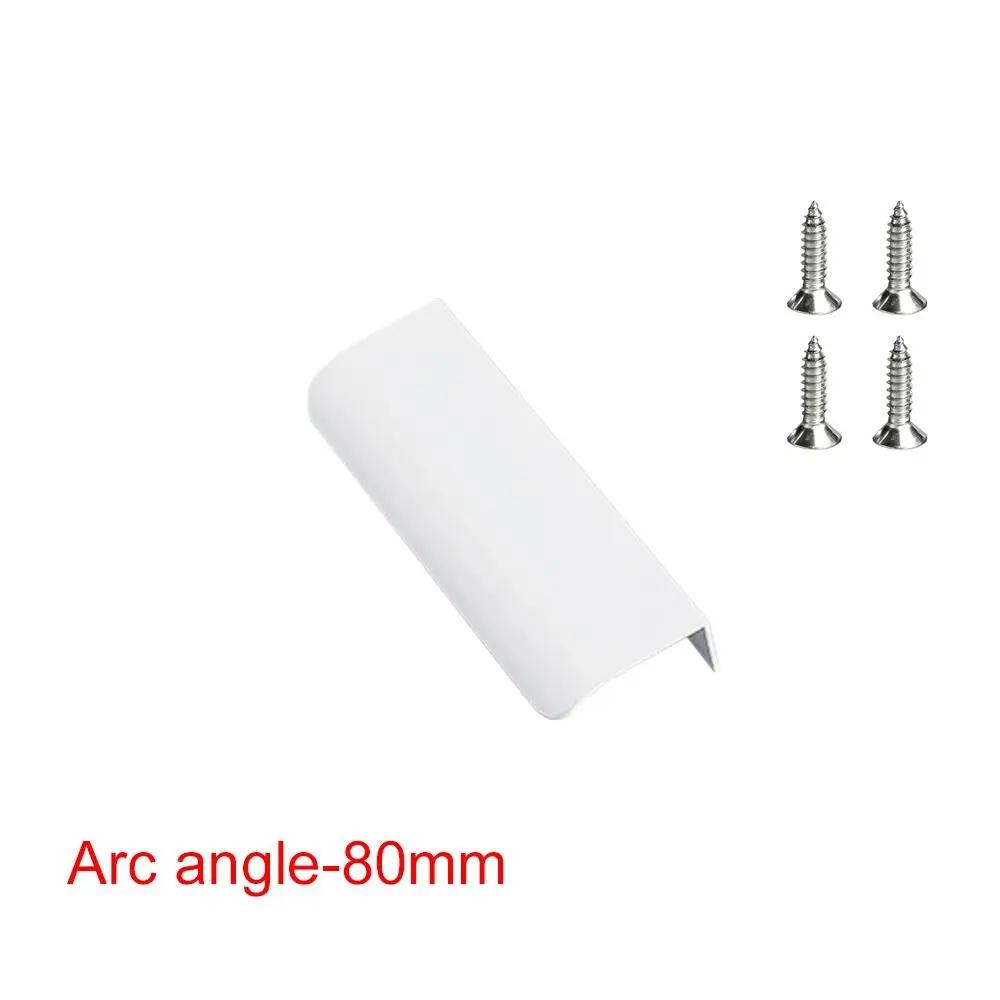 80/120/150/200mm White Hidden Cabinet Handles Aluminum Alloy Kitchen Cupboard Drawer Knobs Long Pull Handle with 16mm Screws