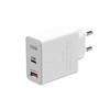 50W Dual-Port Charger, Compatible with Samsung, Huawei, and Apple Phones, PD Fast Charging Adapter for EU/US/UK Standards.