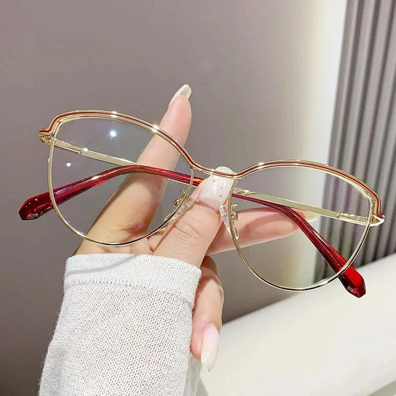 Women Anti Blue Light Glasses Anti Radiation Flat Mirror Fashion Ultra Light Eye Frame Can Be Equipped with Myopia Lense