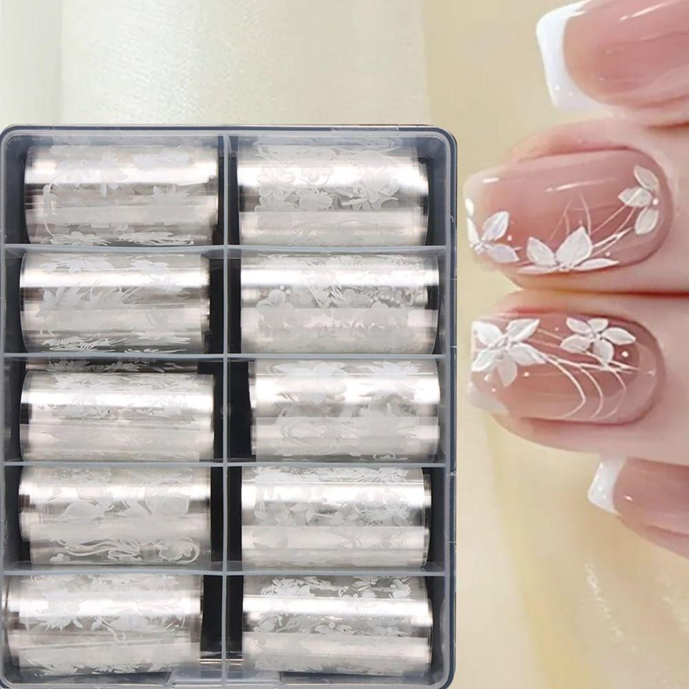 Cute Flower Nail Foils Floral Butterfly Nail Design Stickers New Transfer Stickers  Spring Summer