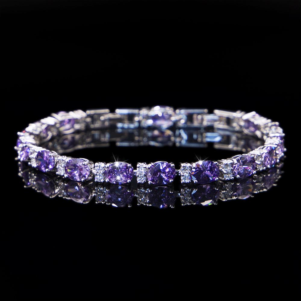 Women's Multicolor Zircon Crystal Bracelet - Non-Fading Gemstone Jewelry