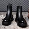 Fashion Hot Sale Fashion Mens Chelsea Boots Warm Plush Fur Winter Boots for Men High Top Male Platform Shoes British Style Ankle Boots
