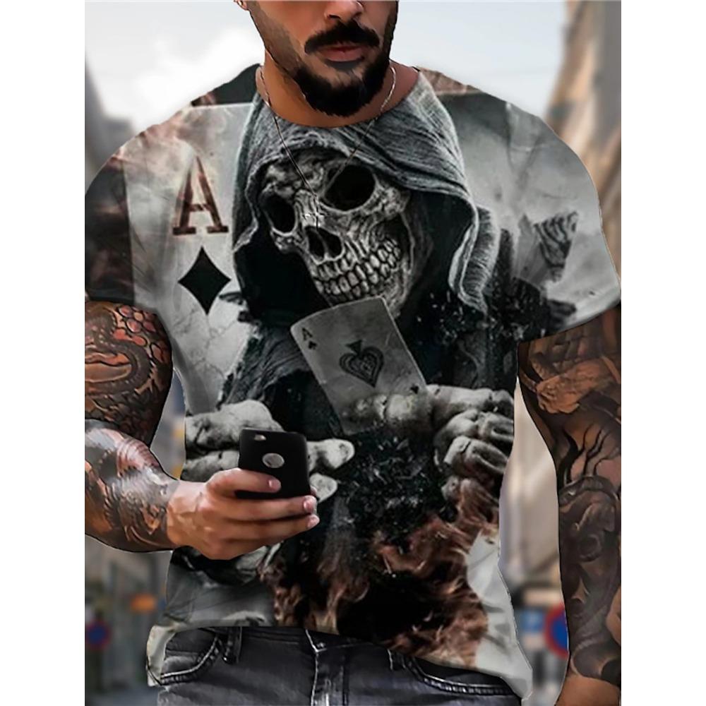 2026 New Men's Gender-Neutral T-Shirt 3D Printed Lion Round Neck Casual Short Sleeve Top Street Wea Men'st-Shirtoversizedt-Shirt
