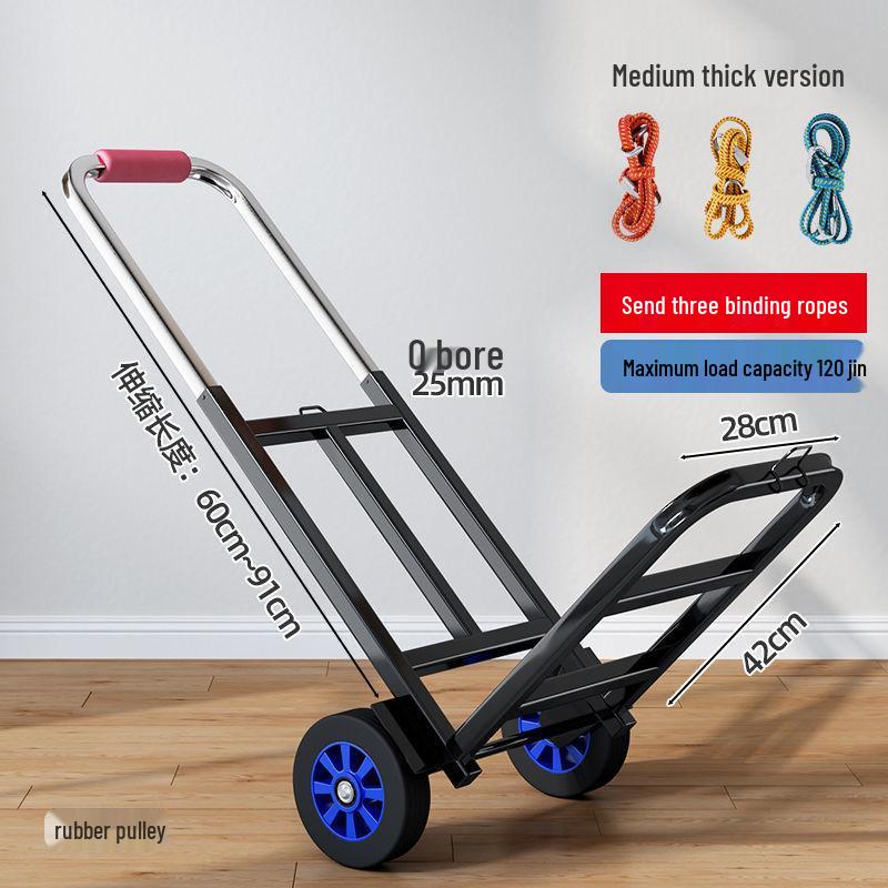 Compact Folding Hand Trolley - Portable Luggage and Cargo Cart for Home and Shopping