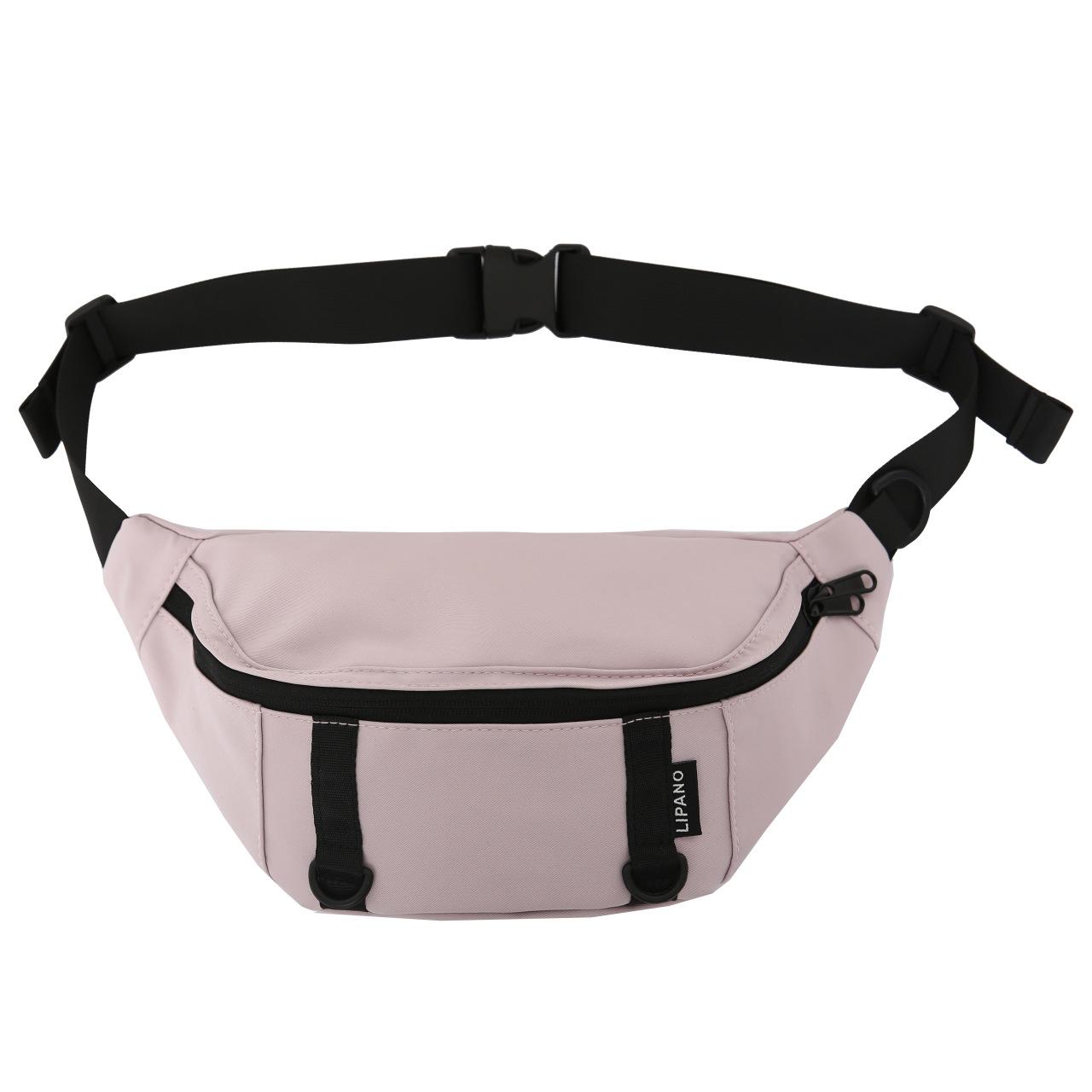 

Легкая нейлоновая универсальная нагрудная сумка Стильная нейтральная сумка через плечо Черная розовый