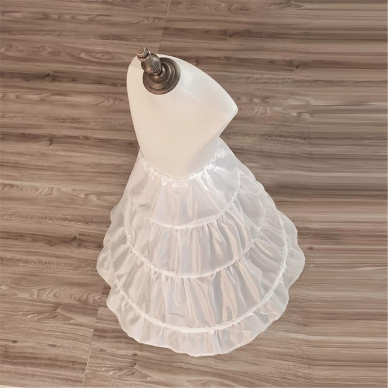 Girls Adjustable Tulle Underskirt Crinoline For Bridal Dresses 60cm Length Steel Frame Support Lightweight