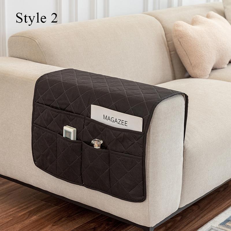 Portable 50x90cm Storage Bag Solid Color Waterproof And Non-slip Recliner Sofa Cover With Pocket Armrest Towel Home Decortion