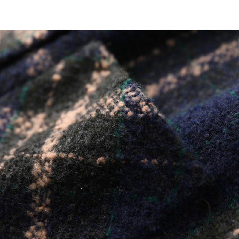Tooxika Autumn And Winter New Retro British Style Color Matching Plaid Suit Jacket Double-breasted Woolen Coat For Women