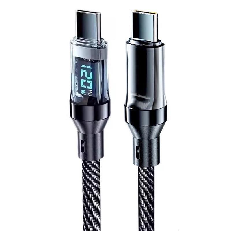 כבל טעינה מהירה 120W Type-C כפול ראש לאפל ו-Huawei Honor